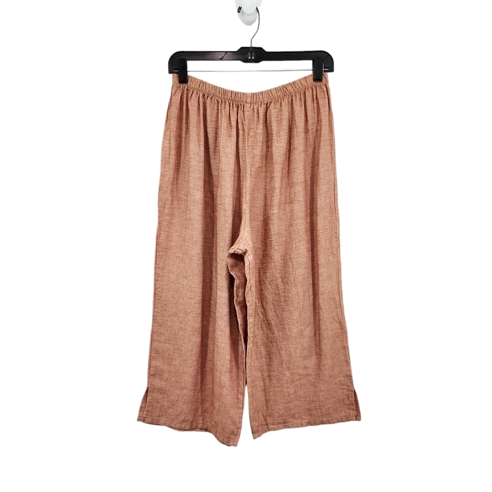 Jackie Loves John Vintage Women's Linen Silk Wide Leg Cropped Pants Lagenlook- L